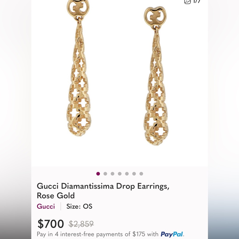 Gucci diamantissima rose gold earrings